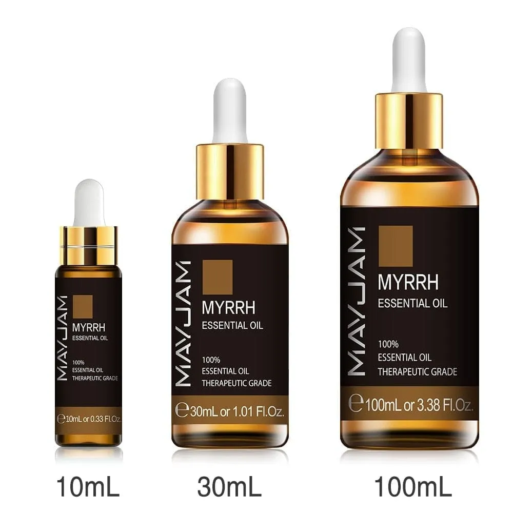 10ml 30ml 100ml with Dropper Myrrh Pure Natural Essential Oils Commiphora Myrrha