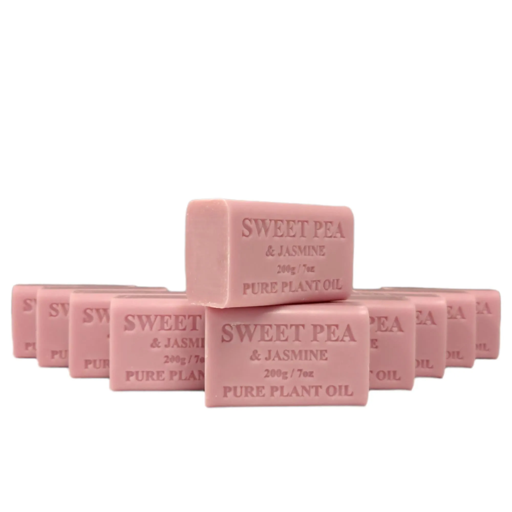 65x 200g Plant Oil Soap Sweet Pea Jasmine Scent Pure Natural Vegetable Base Bar