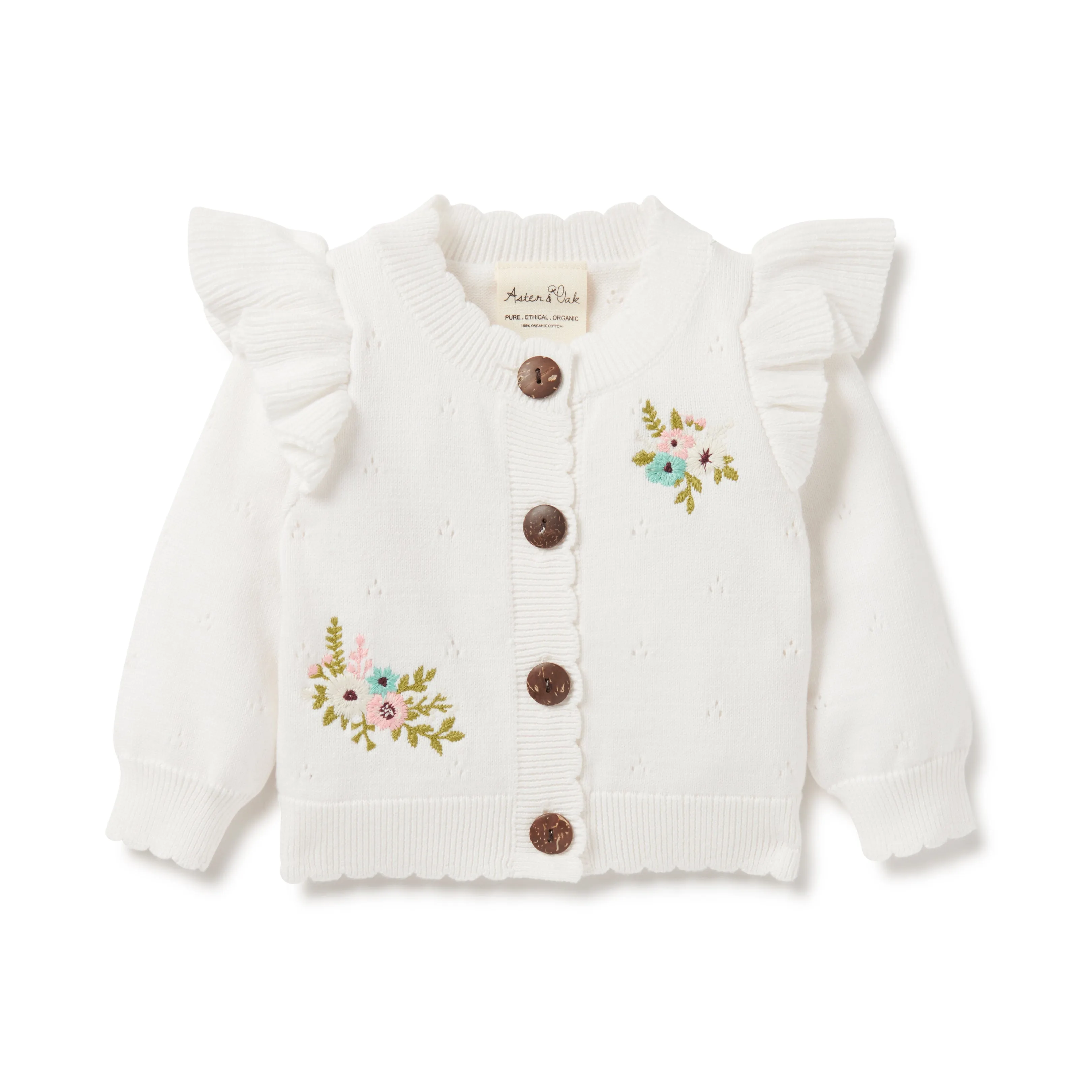 Aster and Oak Pointelle Knit Cardigan