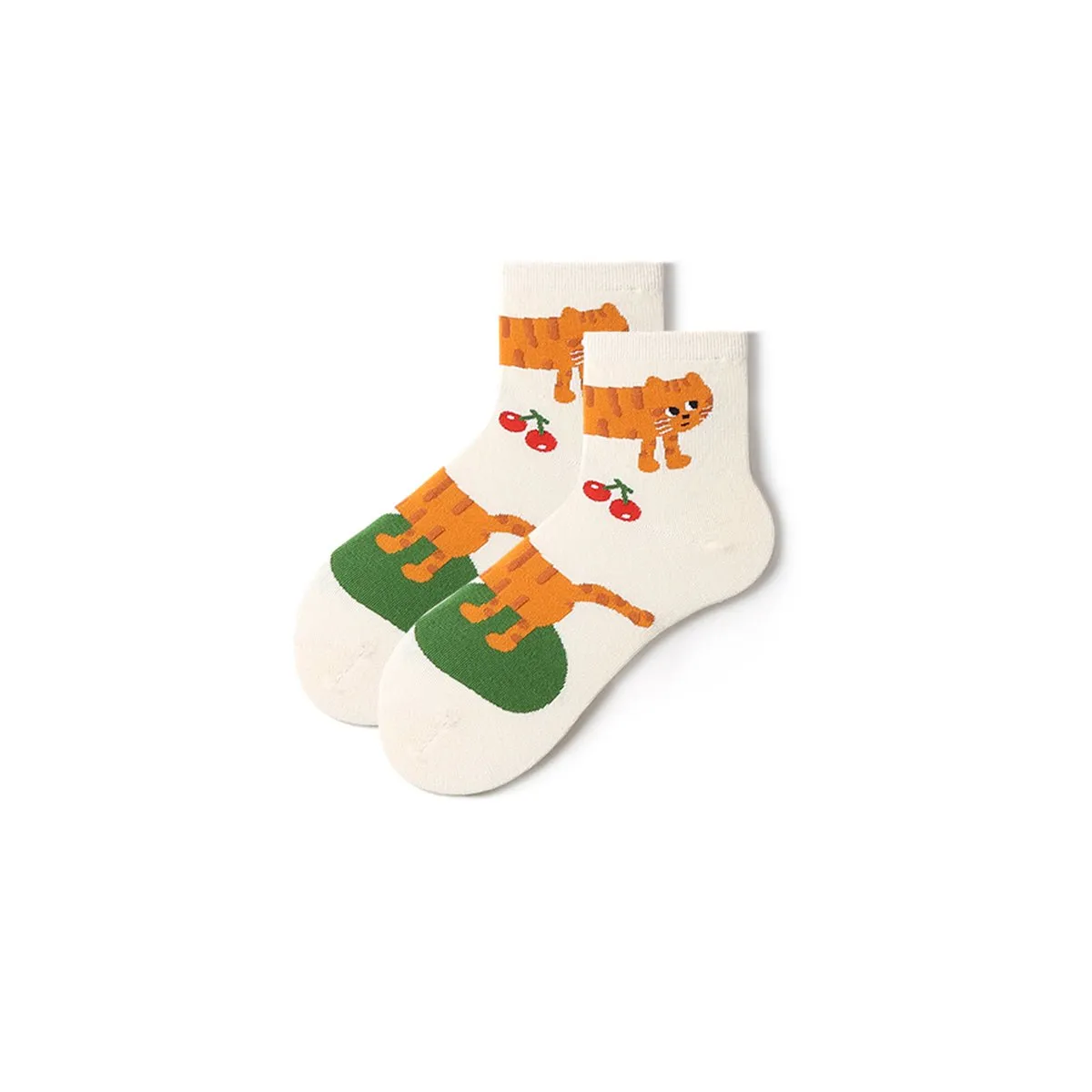 Cartoon Animals Summer Women 5pcs Low Cut Socks Set