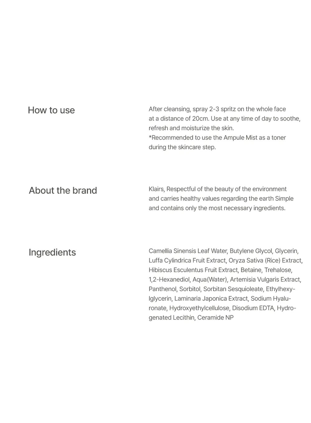 Fundamental Ampule Mist (125ml)