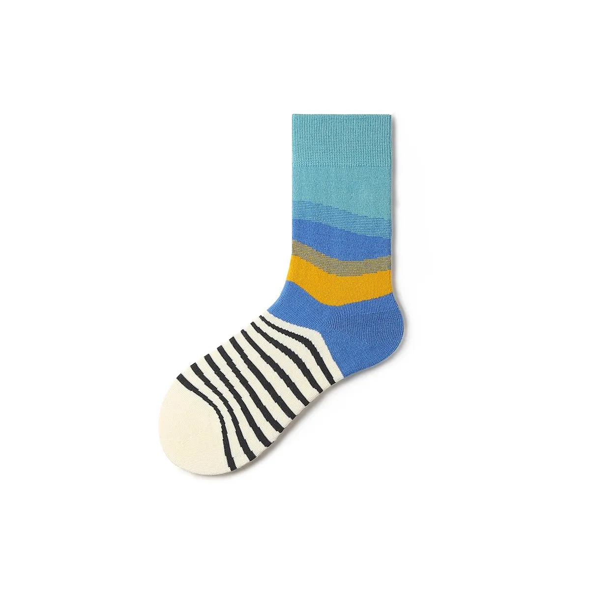 Geometric Space All-season Men Active 5pcs Crew Socks Set
