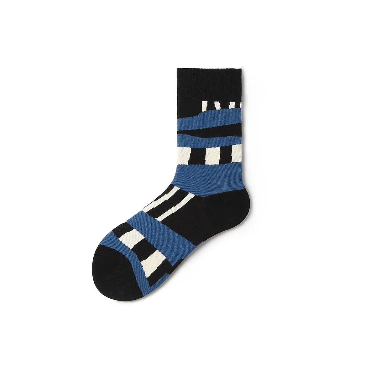 Geometric Space All-season Men Active 5pcs Crew Socks Set