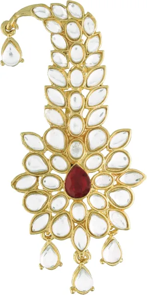 I Jewels Gold Plated Indian Traditional Handcrafted Kundan And Stone Safa Dulha Pagadi Kalangi Brooch for Groom Men