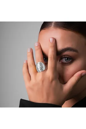 Oak Ring - Silver Tone