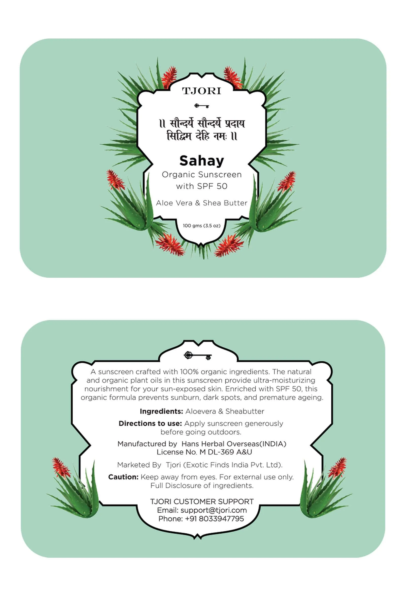 Sahay-Organic Sunscreen With SPF 50-100gms